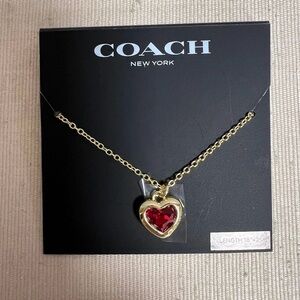 Coach Red Heart Pendant Necklace NWT